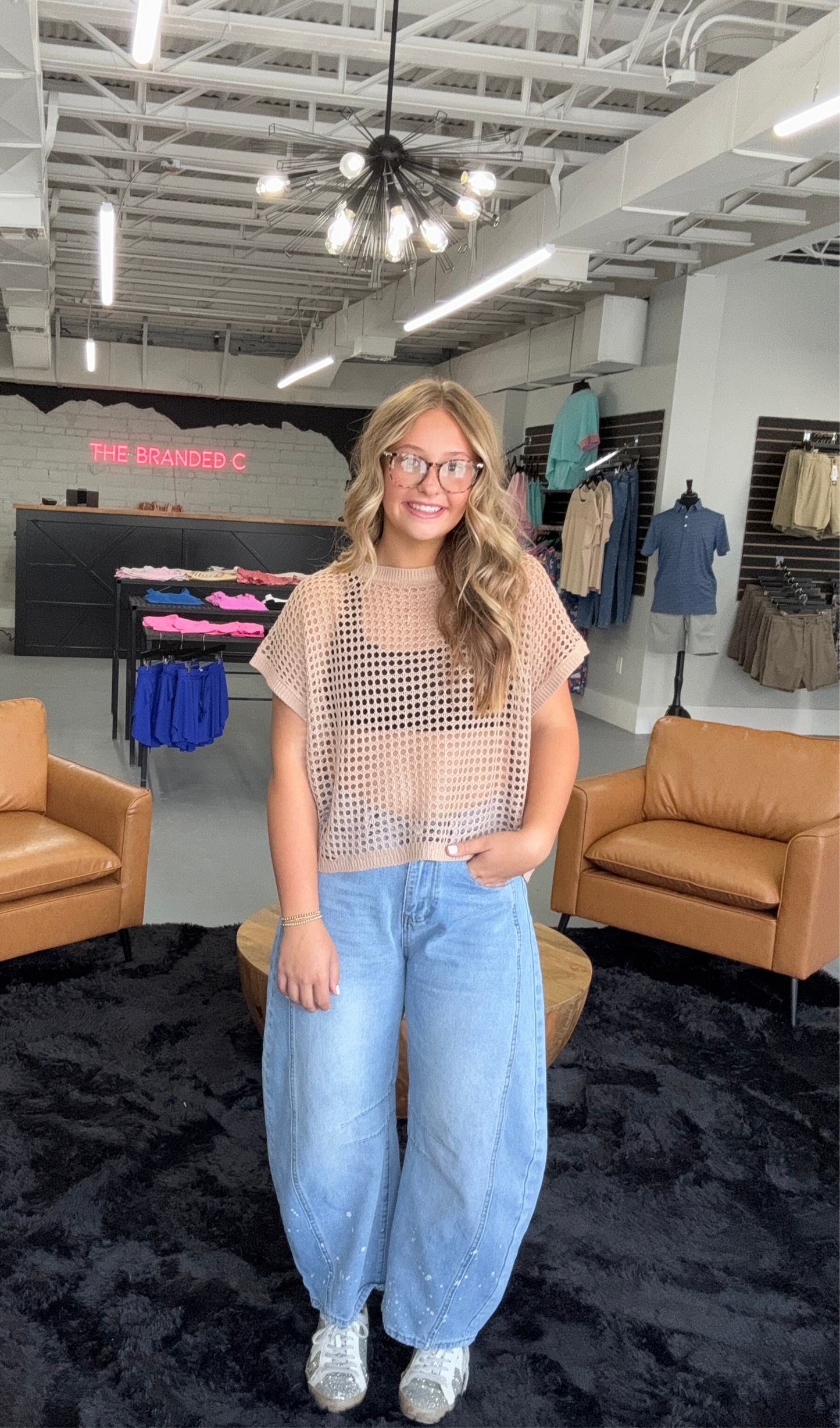 Ladies Mid Rise Wide Leg Barrel Jeans