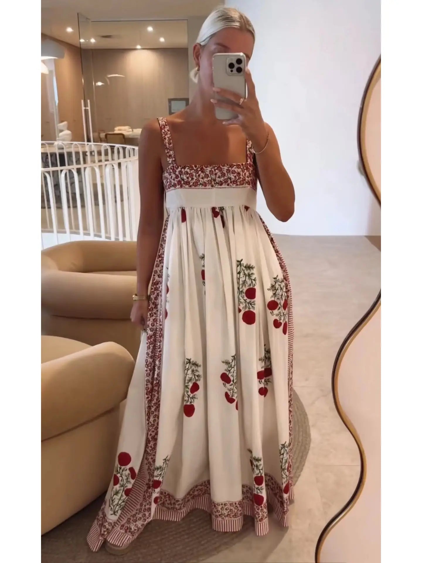 Resort Violette Floral Maxi Flare Dress Strappy Dress