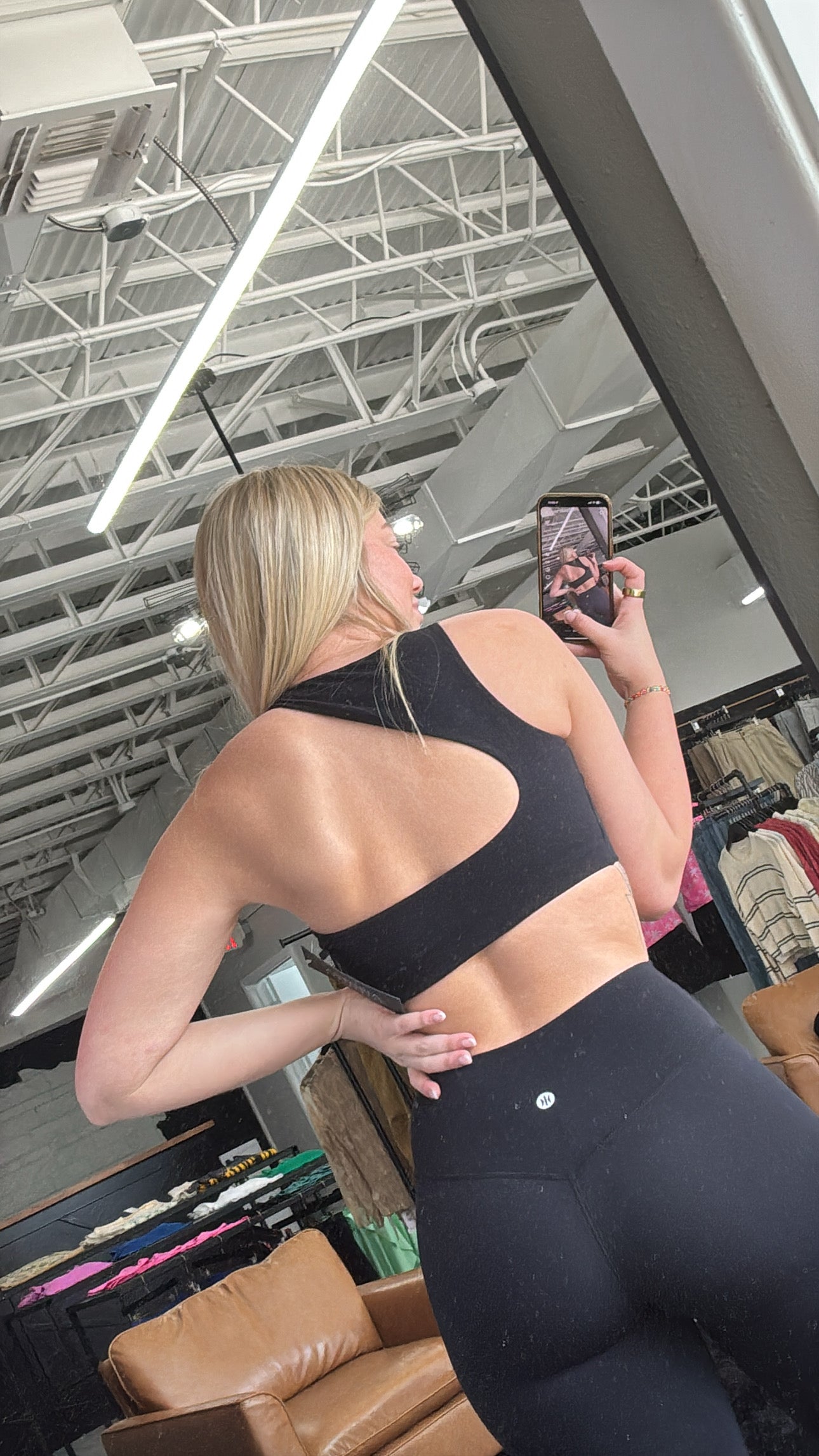 Open Back Crop Sports Bra