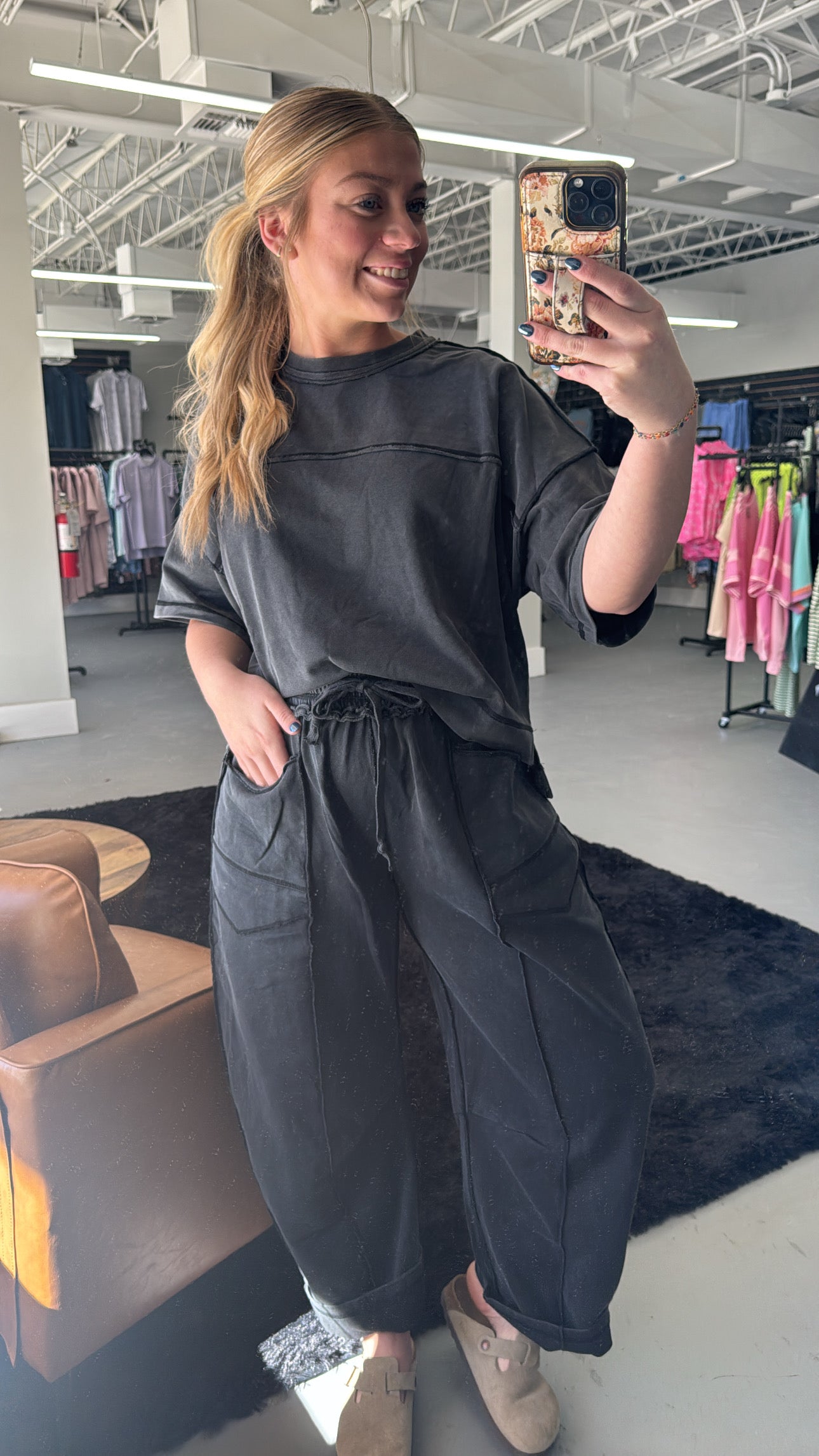 Mineral Washed Exposed Barrel Pants Set