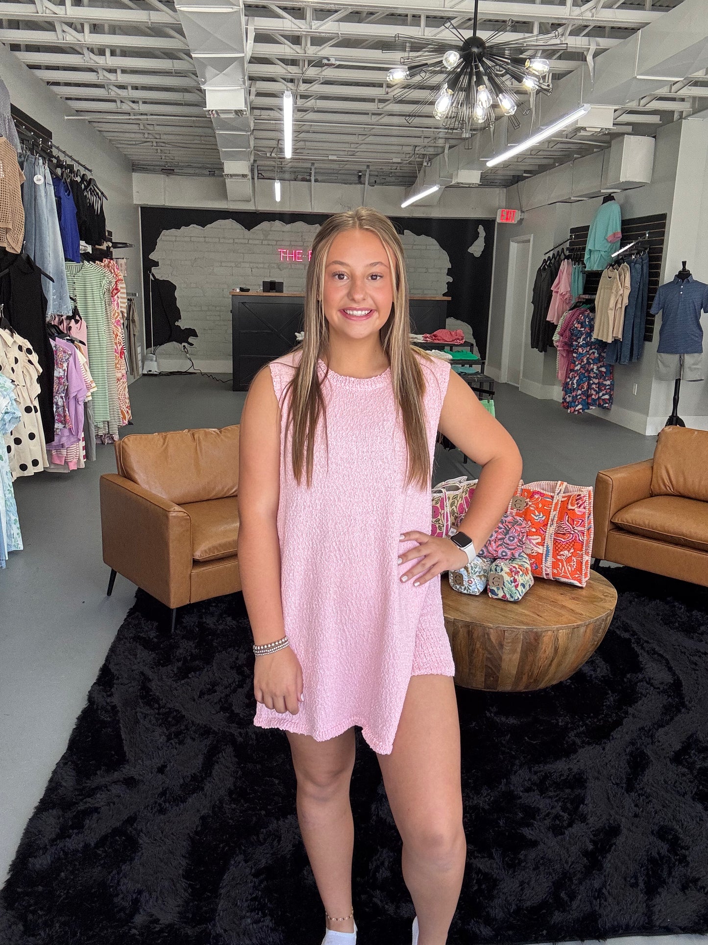 Tunic Top & Shorts Sweater Two-Piece Set