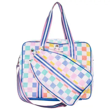Multicolored Checker Pickleball Bag