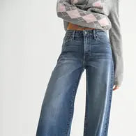 Ultra Wide Leg Dark Jeans