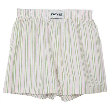 Light Pink And Green Striped Boxer Shorts