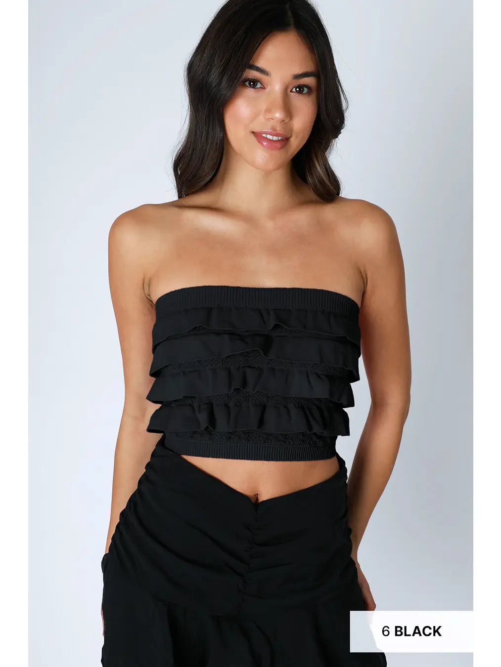 Layered Ruffle Tube Top
