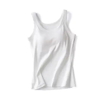 Essential Basic Rib Tank Top with Built in Bra