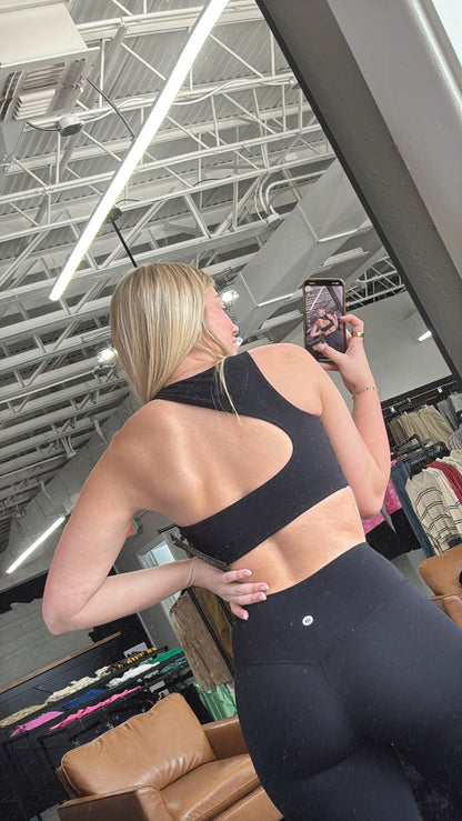 Open Back Crop Sports Bra