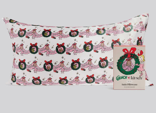 The Grinch X Kitsch Satin Pillowcase in Cindy Lou Who