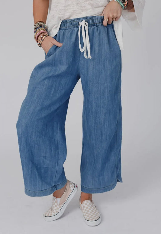 So Comfy Wide Leg Cropped Pants