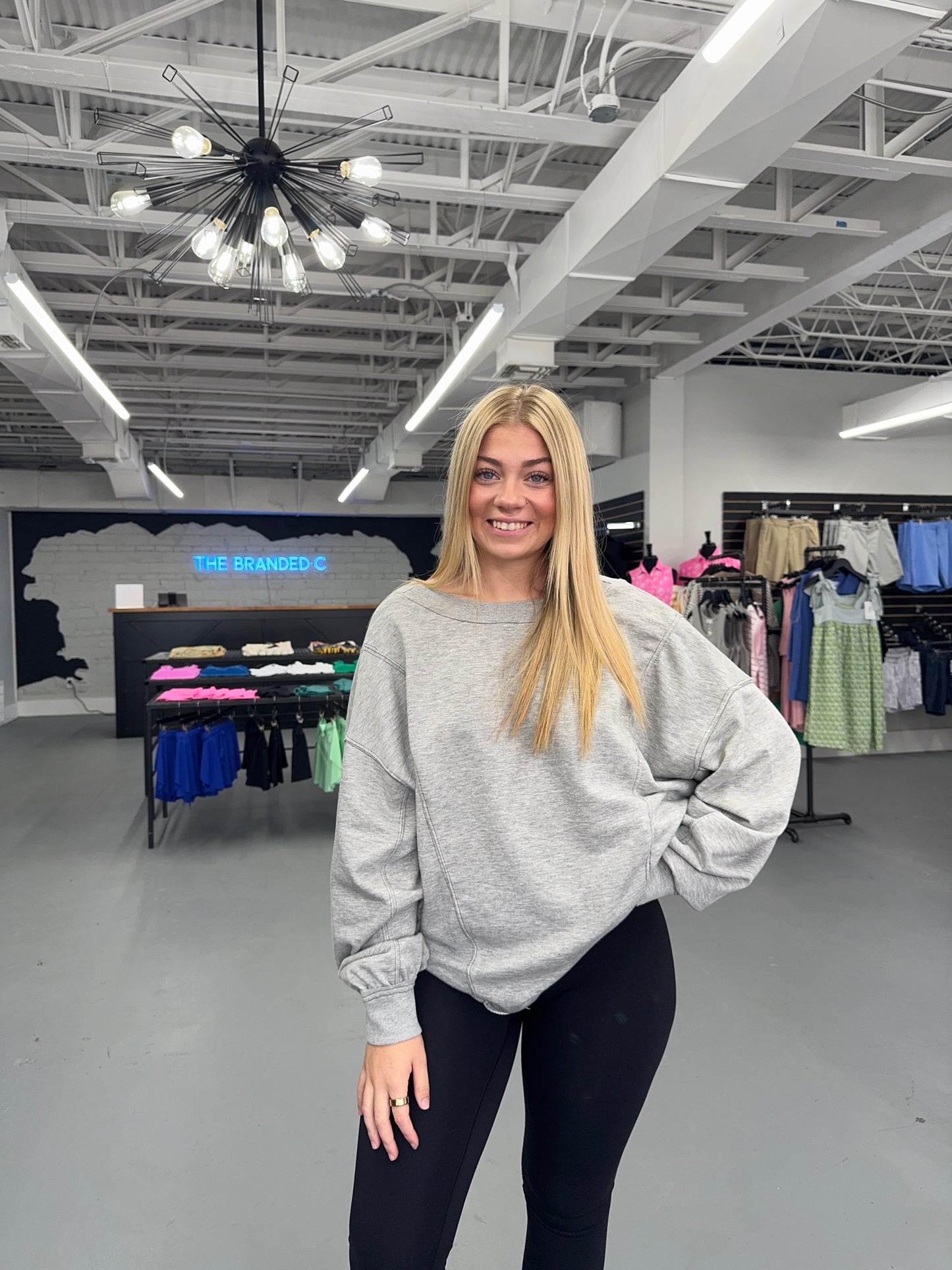 Reversible Twist-Front Washed Terry Sweatshirt Top