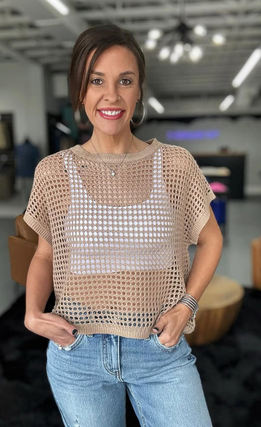 Beach Off Shoulder Crochet Cover-Up Tops