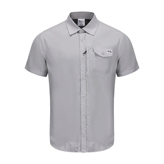OLE BOY Performance Button Up Fishing Shirt - Grey