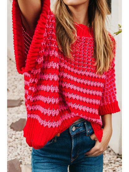 Draped Sleeve Slouchy Sweater