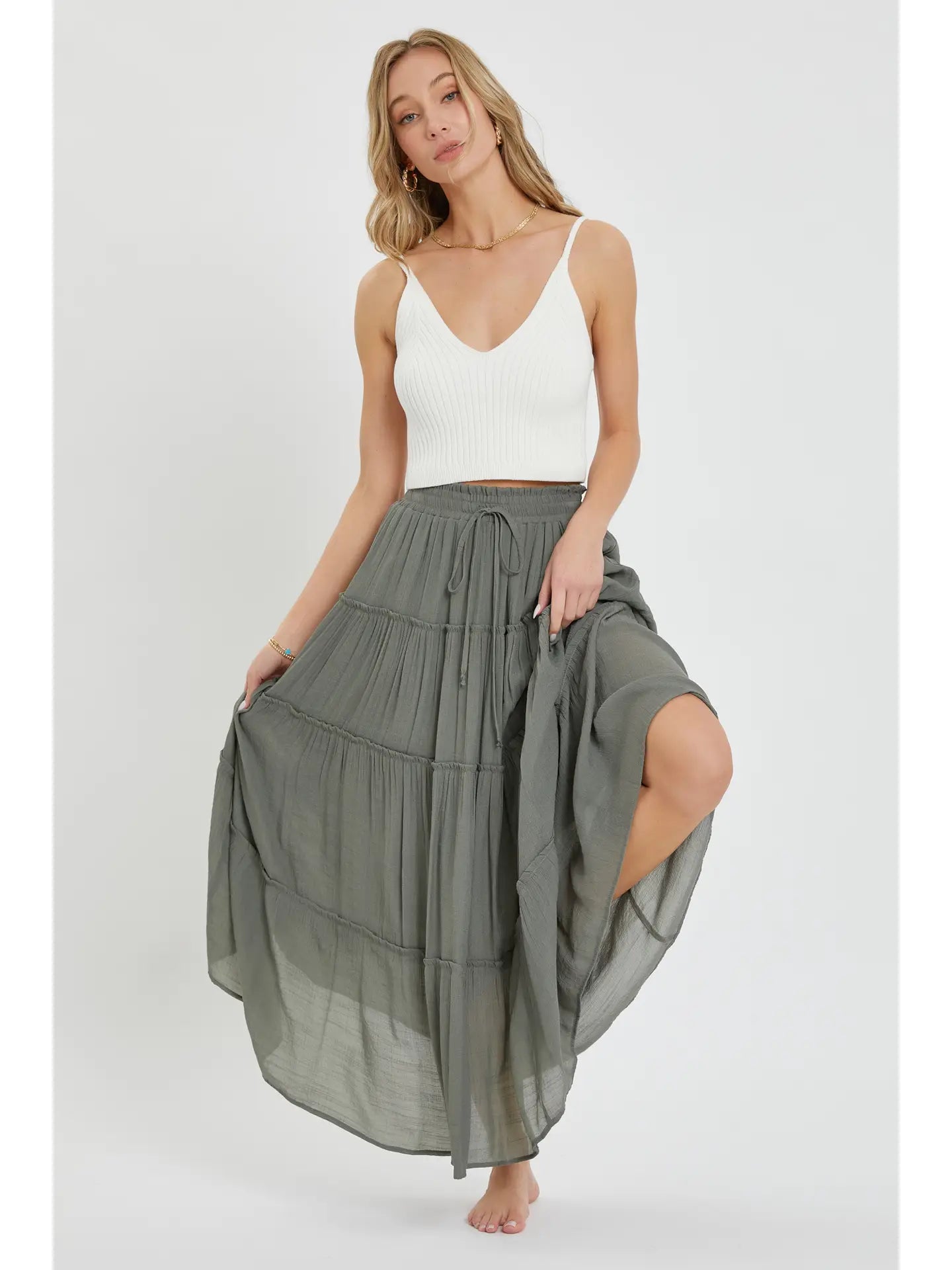 Flowy Tiered Maxi Skirt