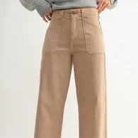 Patch Pocket Wide Leg Flare