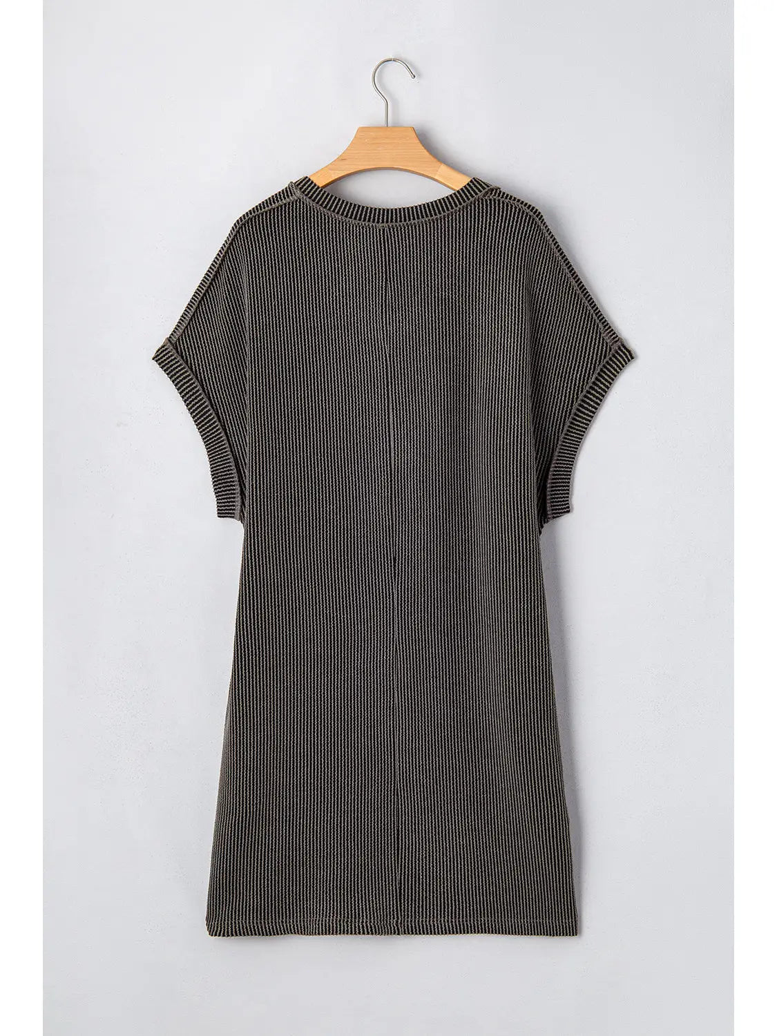Plus Size Corded V-Neck T-Shirt Summer Dress